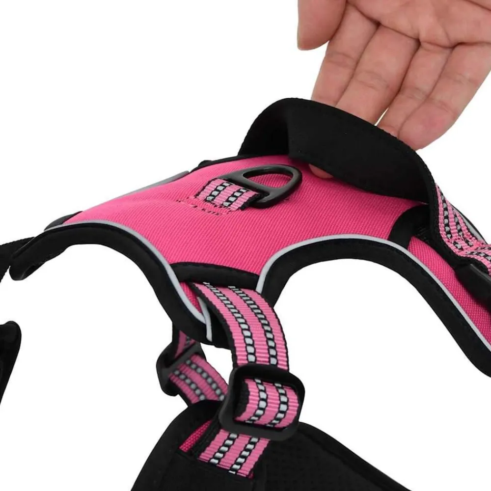 vidaXL Arnés para perros con bandas reflectantes ajustables L Rosa Discount