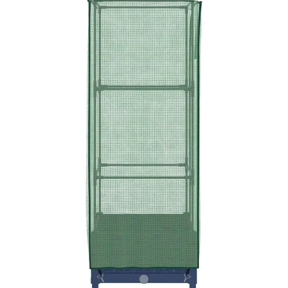 vidaXL Arriate con cubierta invernadero aspecto ratán 40x40x123 cm Gris azulado Online