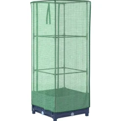 vidaXL Arriate con cubierta invernadero aspecto ratán 40x40x123 cm Gris azulado Online