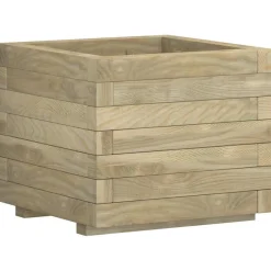 vidaXL Arriate cuadrado madera 50x50x40 cm Verde Best