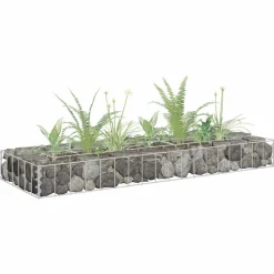 vidaXL Jardín-Arriate de gaviones de acero galvanizado 90x30x10 cm
