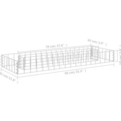 vidaXL Jardín-Arriate de gaviones de acero galvanizado 90x30x10 cm
