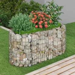 vidaXL Arriate de gaviones de hierro galvanizado 120x50x50 cm Hot
