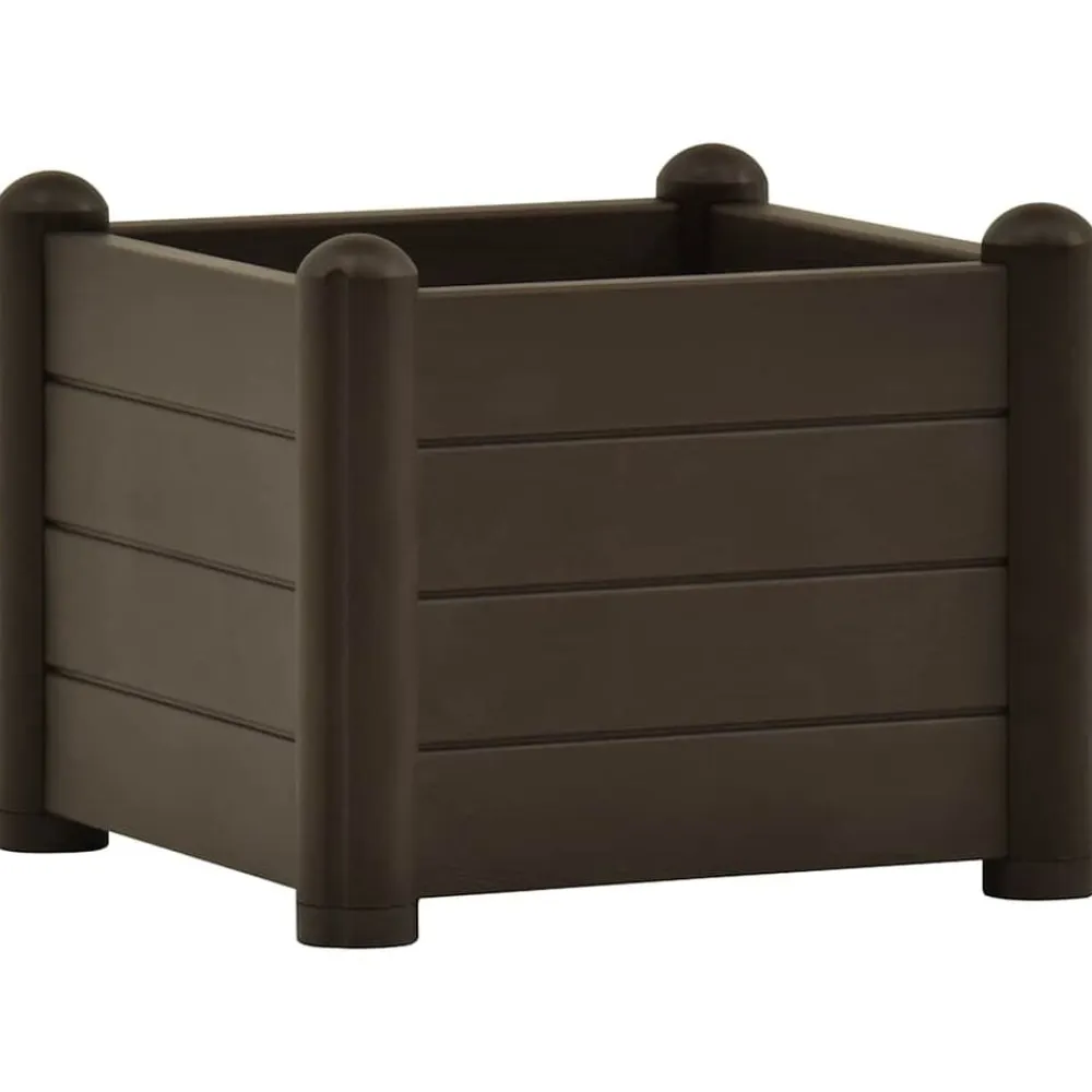 vidaXL Jardín-Arriate de jardín PP mocha 43x43x35 cm