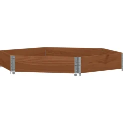 vidaXL Jardín-Arriate elevado hexagonal madera maciza pino marrón 160x160 cm