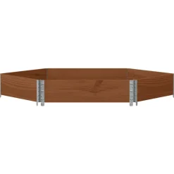 vidaXL Jardín-Arriate elevado hexagonal madera maciza pino marrón 160x160 cm