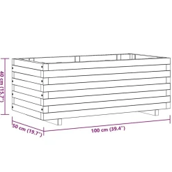 vidaXL Jardín-Arriate elevado rectangular madera 100x50x40 cm