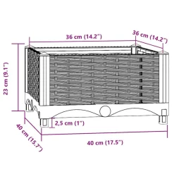 vidaXL Jardín-Arriate 40x40x23 cm polipropileno