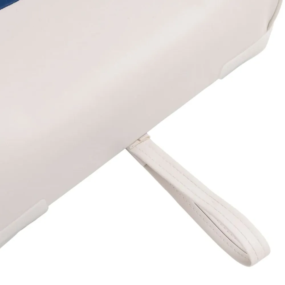 vidaXL Asiento de barco con pedestal altura ajustable 360° giratorio Blanco y azul New