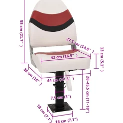 vidaXL Vehículos-Asiento de barco con pedestal altura ajustable 360° giratorio