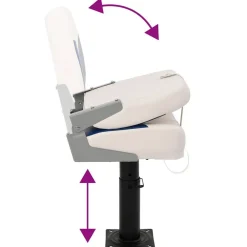 vidaXL Vehículos-Asiento de barco con pedestal altura ajustable 360° giratorio