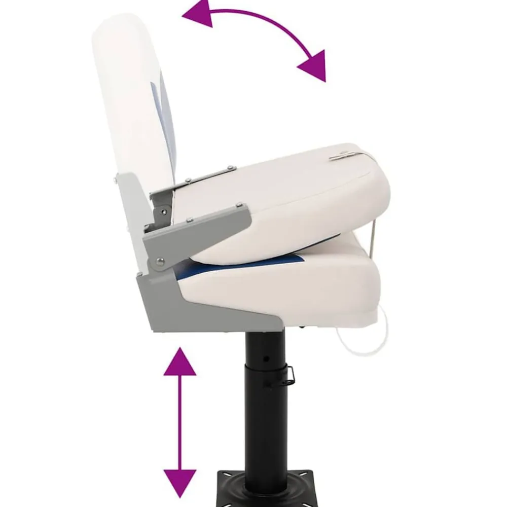 vidaXL Vehículos-Asiento de barco con pedestal altura ajustable 360° giratorio