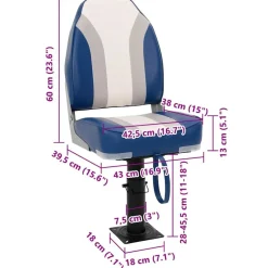 vidaXL Asiento de barco con pedestal altura ajustable 360° giratorio Online