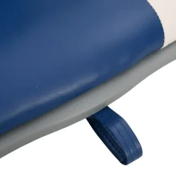 vidaXL Asiento de barco con pedestal altura ajustable 360° giratorio Azul y blanco