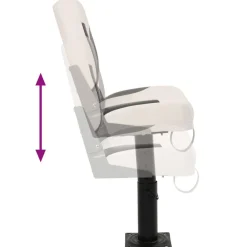 vidaXL Asiento de barco con pedestal altura ajustable 360° giratorio Blanco y negro Online