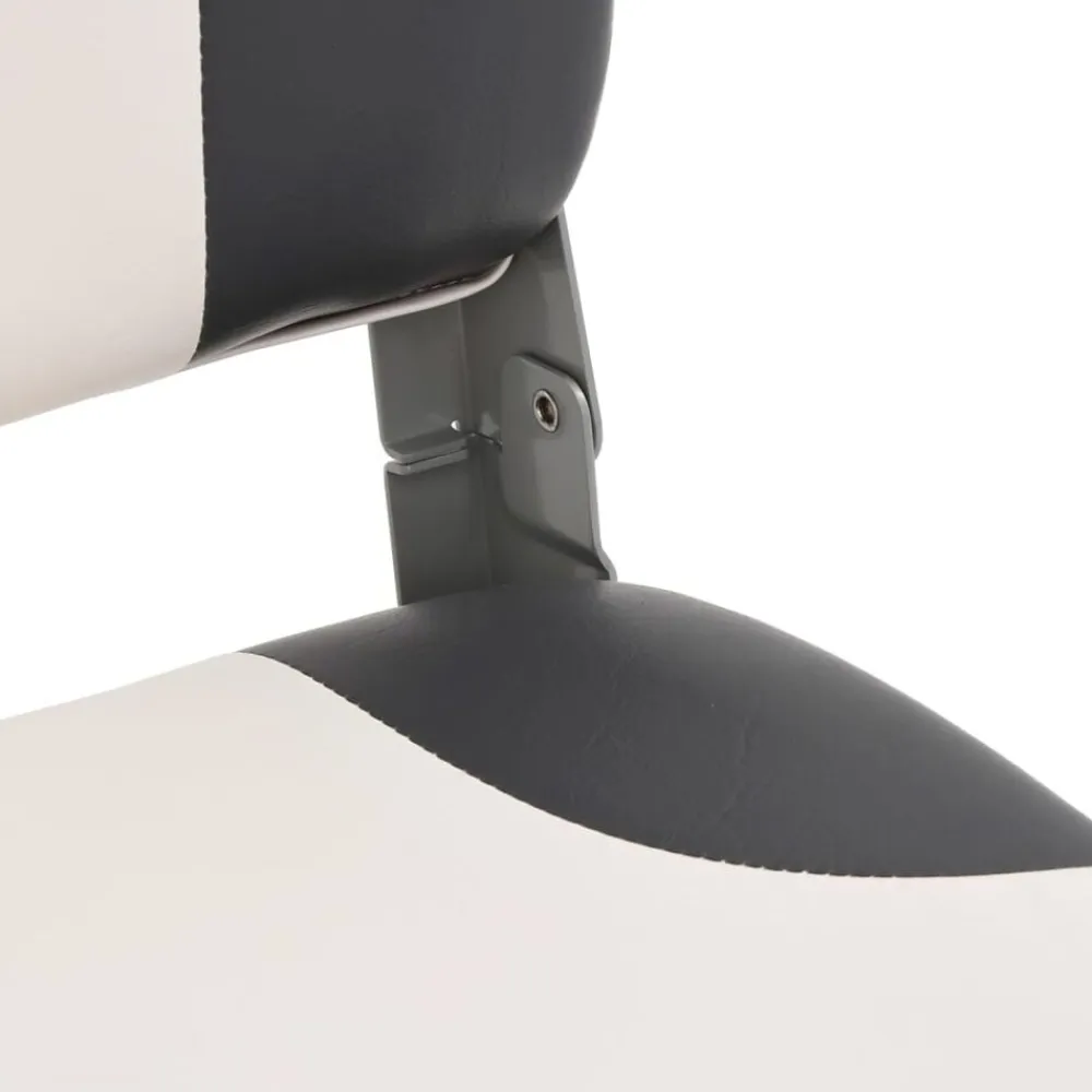 vidaXL Asiento de barco con pedestal altura ajustable 360° giratorio Blanco y negro Online