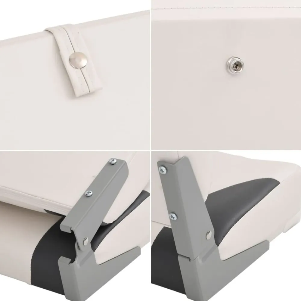 vidaXL Asiento de barco con pedestal altura ajustable 360° giratorio Blanco y negro Online