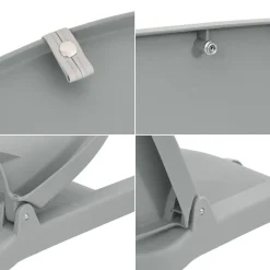 vidaXL Asiento de barco con pedestal altura ajustable 360° giratorio Gris Clearance