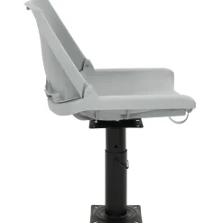 vidaXL Asiento de barco con pedestal altura ajustable 360° giratorio Gris Clearance
