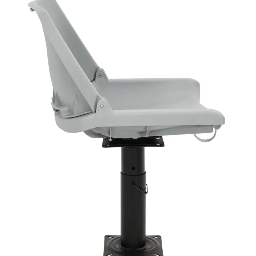 vidaXL Asiento de barco con pedestal altura ajustable 360° giratorio Gris Clearance