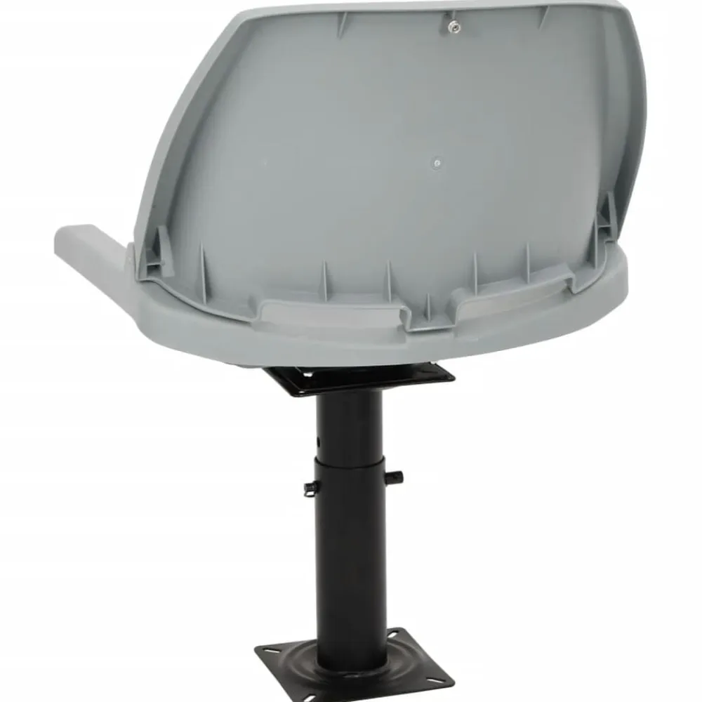 vidaXL Asiento de barco con pedestal altura ajustable 360° giratorio Gris Clearance
