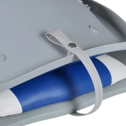 vidaXL Asiento de barco respaldo plegable cojín azul blanco 48x51x41cm Azul y blanco Sale