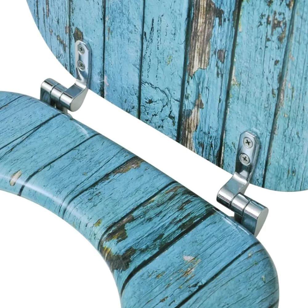 vidaXL Asiento de inodoro WC con tapa de MDF diseño de madera vieja