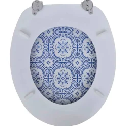 vidaXL Asiento de inodoro WC con tapa de MDF diseño de porcelana Outlet