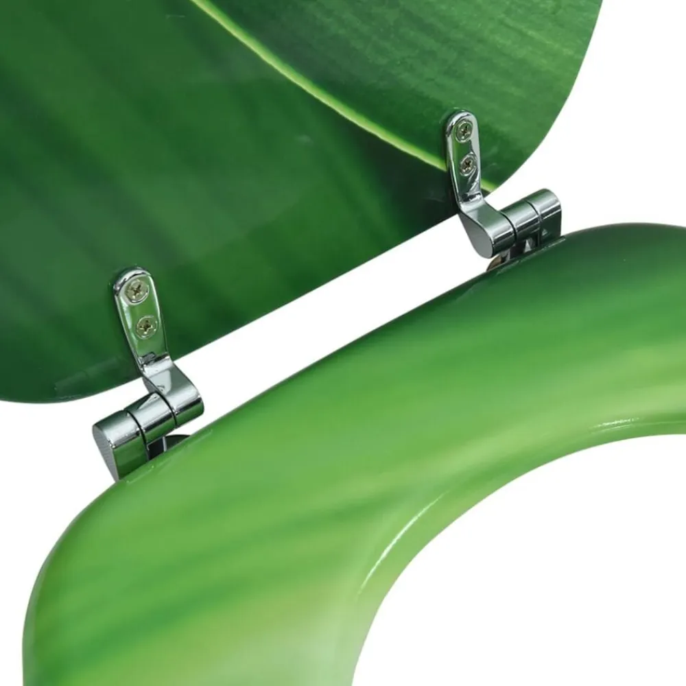 vidaXL Asiento de inodoro con tapa MDF verde diseño gota de agua Clearance