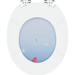 vidaXL Asiento de inodoro tapa cierre suave 2 uds MDF diseño pingüinos Best