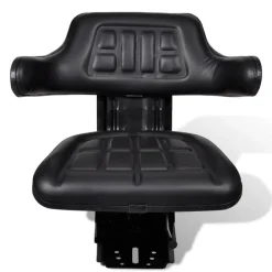 vidaXL Jardín-Asiento de tractor con suspensión negro