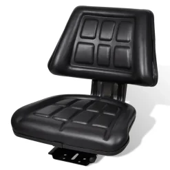 vidaXL Asiento de tractor con respaldo negro Clearance