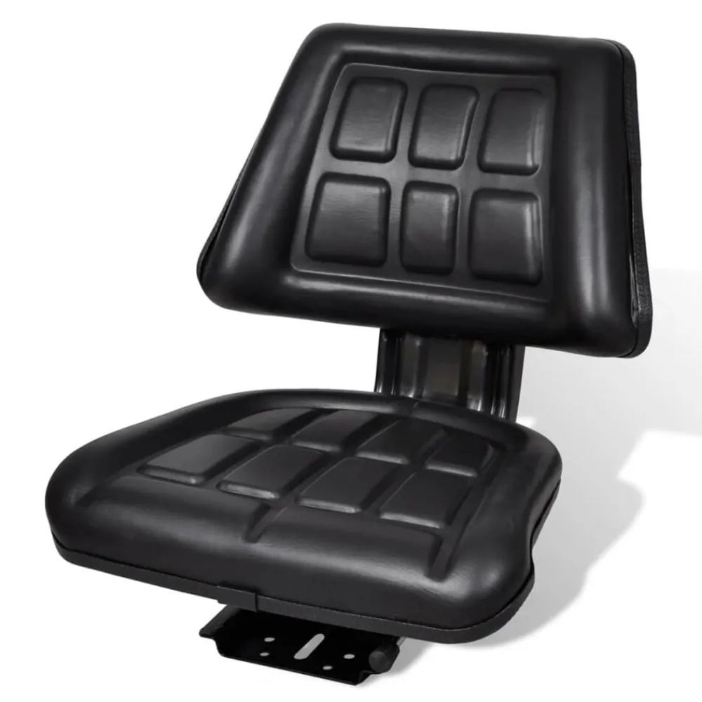 vidaXL Asiento de tractor con respaldo negro Clearance