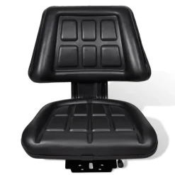 vidaXL Asiento de tractor con respaldo negro Clearance