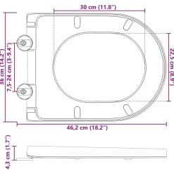 vidaXL Fontanería-Asiento de WC 49 x 36 x 4 cm Duroplast