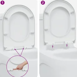 vidaXL Fontanería-Asiento de WC 49 x 36 x 4 cm Duroplast