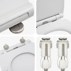 vidaXL Fontanería-Asiento de WC 47 x 37,5 x 3,8 cm Duroplast