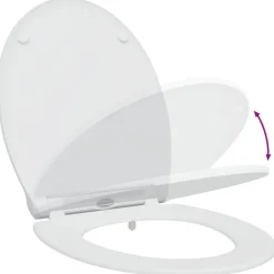 vidaXL Fontanería-Asiento de WC 47 x 37,5 x 3,8 cm Duroplast