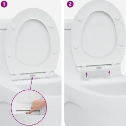vidaXL Fontanería-Asiento de WC 47 x 37,5 x 3,8 cm Duroplast