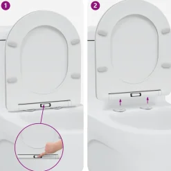 vidaXL Fontanería-Asiento de WC 47 x 36 x 3,4 cm Duroplast