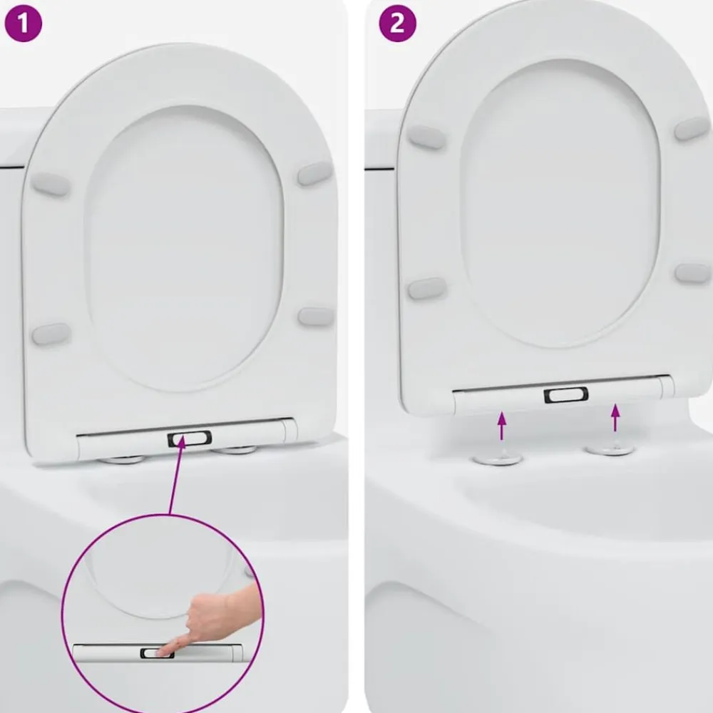 vidaXL Fontanería-Asiento de WC 47 x 36 x 3,4 cm Duroplast