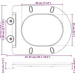 vidaXL Fontanería-Asiento de WC 47 x 36 x 3,4 cm Duroplast