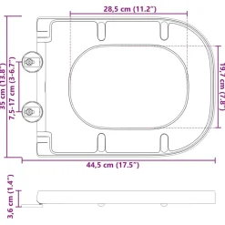 vidaXL Fontanería-Asiento de WC 47,5 x 35 x 3,6 cm Duroplast