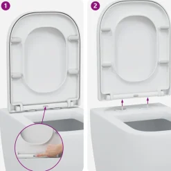 vidaXL Fontanería-Asiento de WC 47,5 x 35 x 3,6 cm Duroplast