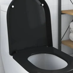 vidaXL Asiento de WC Ajustable 48 x 36,5 x 4,5 cm Polipropileno Negro Best