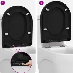 vidaXL Asiento de WC Ajustable 48 x 36,5 x 4,5 cm Polipropileno Negro Best