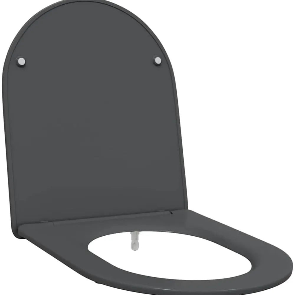 vidaXL Asiento de WC 47 x 36 x 3,4 cm Duroplast Antracita Online