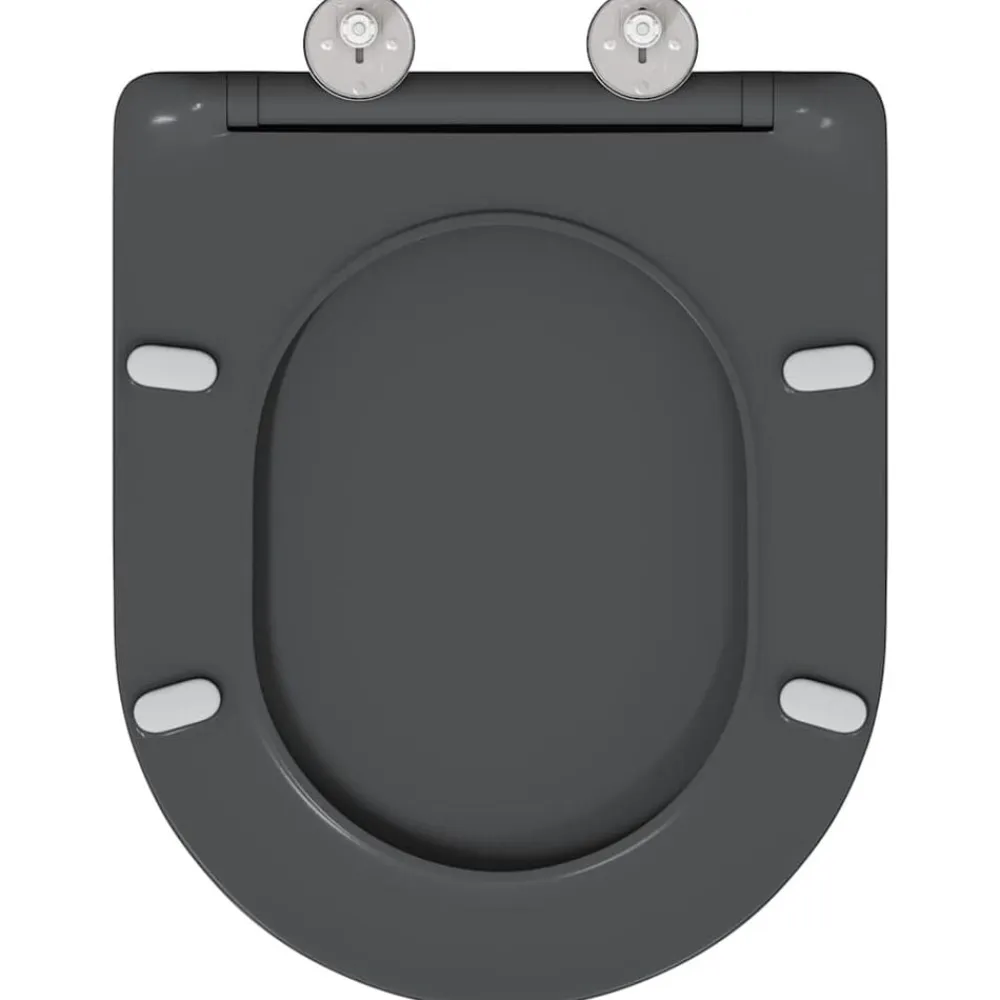 vidaXL Asiento de WC 47 x 36 x 3,4 cm Duroplast Antracita Online