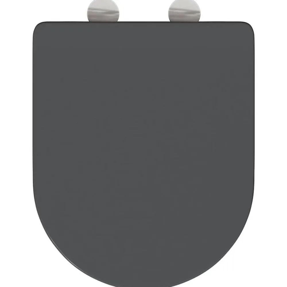 vidaXL Asiento de WC 47 x 36 x 3,4 cm Duroplast Antracita Online
