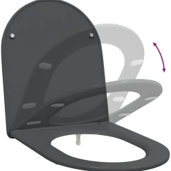 vidaXL Asiento de WC 47 x 36 x 3,4 cm Duroplast Antracita Online